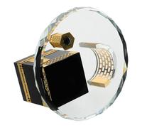 Zerodeko Miniature Kaaba Crystal Model round Three-piece Set Ornament