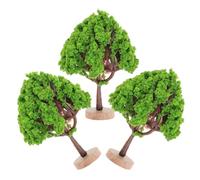 Zerodeko Miniature Model Trees Plastic and Wood 3pcs with Base Realistic Design Woodland Trees, Easy to Create for Train Scenery and DIY Diorama Architectural Model Landscapes and Home