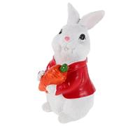 Zerodeko Miniature Resin Rabbit Garden Statue for Outdoor Use, Waterproof White Bunny Figurine Charming Artistic Craftsmanship, Windowsill or Garden Decoration Accessory