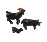 Zerodeko Miniature Sheep Figurines Set Resin Black Sheep Models for Micro Landscape Decor Small Lamb Ornaments Garden Animal Figures 3pcs Realistic Tiny Resin Statues