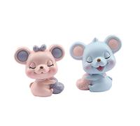 Zerodeko Modern Cartoon Mouse Figurine Resin Statue Nordic Style Resin Rat Ornament Cute Mouse Sculpture Home Decoration for Office and Living Room