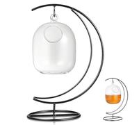 Zerodeko Modern Drinkware Glass Cup Hanging with Iron Frame, Thick Safe Glass Material, for Home and Parties for Stylish Bar and Cocktail Use