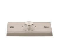 Zerodeko Modern Rectangular Brass Doorbell Push Button with Reliable Precise Pressing, Wall Mounted Exterior Doorbell Button for Front Door and Parking Lots, Silver Finish