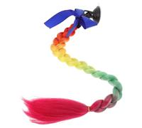 Zerodeko Motorcycle Helmet Hair Braid 25" Long Ponytail Extension with Suction Cup Helmet Ponytail Decoration for Women Cycling E-bike Accessories