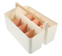 Zerodeko Multi-grid Storage Box Desktop Organizer for Pens and Keys, Plastic round Design with Space Saving and Desktop Decoration Features, for Home and Office Use