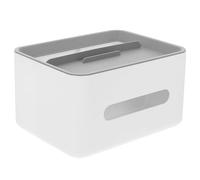 Zerodeko Multifunctional Plastic Tissue Box Organizer with Multiple Grids for Tissue Storage and Small Item Organization, Suitable for Home and Dormitory Use