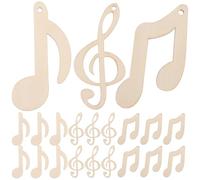 Zerodeko Music Note Wood Cutouts Unfinished Wooden Music Notes Craft 30 Blank Wood Slices for DIY Hanging Ornaments Party Decorations School Art Projects