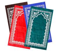 Zerodeko Muslim Prayer Mats Easy to Carry Portable 4pcs with Delicate Islamic Patterns, Lightweight Polyester Material Suitable for Eid Festival and Other Events
