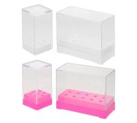 Zerodeko Nail Storage Box for Easy Classification and Storage 4pcs with Multiple Compartments Plastic Nail Polishing Machine Holder with Display Function