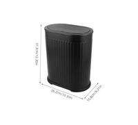 Zerodeko Narrow Bathroom Trash Bin with Press Lid Plastic Garbage Can for Bedroom Toilet Home Office High Capacity Wastebasket for Compact Spaces Easy Push Top Disposal