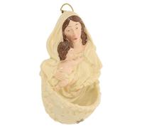 Zerodeko Nativity Ornament Small Bethlehem Scene Resin Jesus Manger Figurine Christian Christmas Decorations Catholic Home Wall Hanging Baptism Chapel Wall Decor