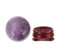 Zerodeko Natural Amethyst Ball Ornament Purple Orb Ball Decor Crystal Prop for Home Office Decor