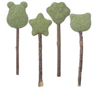 Zerodeko Natural Catnip Lollipop Bear Head Shape Treat for Cats and Kittens 4pcs Portable Pet Snack with Catnip Material to Increase Appetite