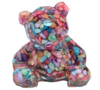 Zerodeko Natural Crystal Gravel Bear Ornament Desktop Adornment for Home Decoration and Relaxing Mood Made of Stone and Resin Stylish and Elegant for Housewarming and Interior Environment