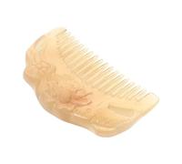 Zerodeko Natural Handmade Sheep Horn Wide Tooth Comb, Anti-static Pocket Hair Comb for Women and Men, Thick Sturdy Hand Carved Scalp Massage Detangler for Curly and Wavy Hair