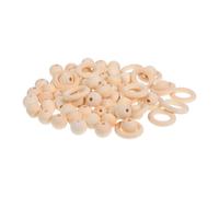 Zerodeko Natural Wood Beads Unfinished Wood Rings Set for Macrame Supplies Spacer Beads for DIY Jewelry Making Wreaths Craft Projects Rustic Decor Elements