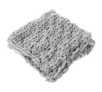 Zerodeko Newborn Photography Blanket Handmade Knit Gray Wool Photo Background Prop Monthly Milestone Photo Knit Blanket for Newborn Studio