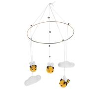 Zerodeko Nordic Style Bee Hanging Decor Cloud Shape, Metal Material and Comfortable Hand Touch, Easy to Decorate for Indoor Scene Decor, Creative Knitting Craft Pendant