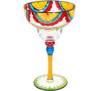 Zerodeko Novelty Drinking Glasses Hand Painted Margarita Glasses,Fruit Shape Decorative Margarita Glasses Mexican Hand Blown Glasses Stemmed Cocktail Glasses Wine Goblet Ice Cram Cup Drinking Glasses
