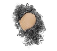 Zerodeko Old Man Bald Cap with Side Hair Curly Grey Fluffy Heat Resistant Wig for Halloween Costume Party Cosplay Adult Men