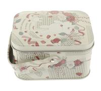 Zerodeko Packaging Box 4-Inch Square Tinplate Biscuit Container with Lid for Christmas Candy Treats Storage