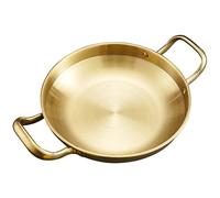 Zerodeko Pan for Double Ear Stainless Steel Dry Pot Korean Style Kitchen | Corrosion Resistant, Oxidation Resistant, Easy to Clean, Home Kitchen and Hot Pot Shop Use