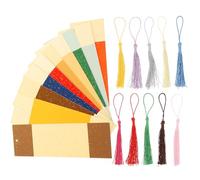 Zerodeko Paper Bookmarks Handmade Decorative Book Marks with Tassels 10 Sets Chinese Style DIY Page Markers for Making Small Ornaments Suitable for Reading and Craft Projects