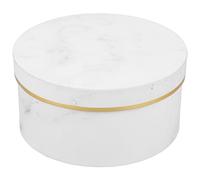 Zerodeko Paper Flower Case Floral Box White round Paper Packaging Box with Mix and Match Flowers Decoration Mother's Day