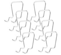 Zerodeko Pegboard Tool Holder Hooks Enhancing Shelf Utilization and Multifunctional Use Iron Silver 8pcs with 2.5cm Hole Spacing for Pliers and Tools in Homes and