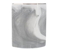 Zerodeko Pen Holder with Marble Pattern and Nordic Ceramic Makeup Brush Storage Container Elegant Grey and Gold Rim, Practical Desk Organizer for Office and Home