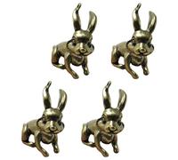 Zerodeko Pendant Hanging Bunny 4pcs Lightweight Charms Keychain Brass Rabbit Shaped Ornaments Not Easy to Deform for Decorative Bag DIY Crafts