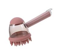 Zerodeko Pet Bath Brush for Dogs and Small Dogs, Silicone Handheld Grooming Massage Brush with Built-in Shampoo and Soap Dispenser, for Home Pet Grooming Routine