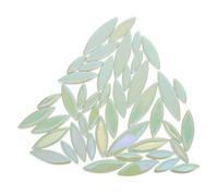 Zerodeko Petal Ceramic Mosaic Tiles for Crafts 100g Light Green Leaf Shape Tiles Easy to Use Ceramic Mosaic Flower Petals Simple to Handle for Bathroom and Garden