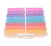 Zerodeko Photo Organizer Box Portable Plastic Photo Keeper with 16 Compartments Easy to Find Stored Items Lightweight Storage Solution for Desktop and Drawer