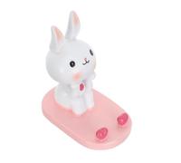 Zerodeko Pink Resin Rabbit Phone Stand for Smartphones and Small Tablets | Cute Desk Decor, Stable Anti-tip Structure, Office and Study Use, Smooth Edges, Bright Finish