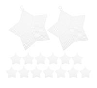 Zerodeko Plastic Canvas Sheets with Uniform Spacing and Smooth Surface for Crafts 15pcs Star Shaped Fine Plastic Mesh Grid Sheets for Embroidery, Crochet, and Community Craft Events