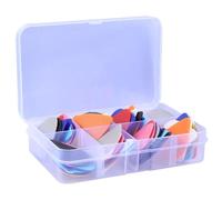 Zerodeko Plastic Guitar Picks for Acoustic Guitar and Ukulele 100Pcs Boxed Plectrums for Music Instrument Practice and Concerts Assorted style