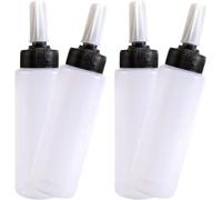 Zerodeko Plastic Squeeze Applicator Bottles Empty Refillable Salon Bottles 150ml 4pcs White with Graduated Scale for Better Control of Flow for Hair Dyeing at Home