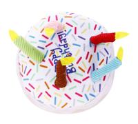 Zerodeko Plush Birthday Cake Chew Plaything for Dogs Biting Pet Party Supplies Puppy Interactive Plush Animal