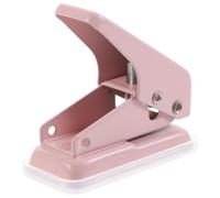 Zerodeko Portable Mini Single Hole Puncher for Loose Leaf Notebooks, 1-hole Paper Puncher Office Accessory, Light Pink Compact Manual Punch Tool for Crafting and Document Organization