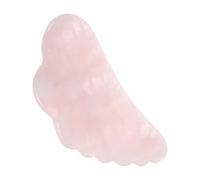 Zerodeko Portable Scraping Plate 5.5in Wing Shape Pink Powder Crystal Jade Face Massage Therapy Beauty Care Accessories Smooth Texture Beneficial to Skin Gift for Family
