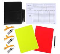 Zerodeko Portable Soccer Referee Kit with Red Yellow Cards Whistles with Lanyards Score Sheet Book and Pencil for Football Basketball Volleyball Matches