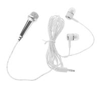 Zerodeko Portable Tiny Microphone Mini Phone Microphone with Cable for Singing and Voice Recording No External Power Required Plastic Silver for Podcasting and Family Use