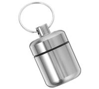 Zerodeko Portable Waterproof Metal Storage Case with Keyring, Small Travel Earbud Organizer Box for Hearing Protection and Noise Reduction, Silver