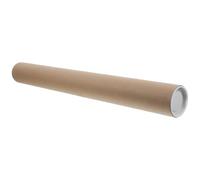 Zerodeko Poster Mailing Tube Kraft Paper with Plastic Cap, 50mm Inner Diameter X 3mm Thickness X 46cm Length, Storage and Shipping Tube for Posters, Paintings, Documents, and Crafts