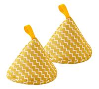 Zerodeko Pot Lid Handle Protectors Pot Lid Knob Covers Made of Polyester and Cotton 2pcs Yellow Triangular Heatproof to Protect Hands from Scalding in The Kitchen
