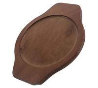 Zerodeko Premium Wood Stone Bowl Base and Oval Tray for Korean Bibimbap Heat Insulated Wooden Mat with Pot Holder Ears Anti-hot Pad and Kitchen Trivet for Hot Dishes and Everyday Serving