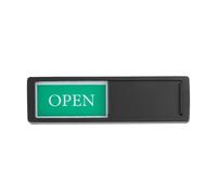 Zerodeko Privacy Magnetic Sliding Door Sign Open Closed Indicator for Office Restroom Conference Room, Black Desktop Status Slider Sign for Meeting Room Privacy