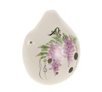 Zerodeko Professional 6-hole F Key Ceramic Ocarina for Beginners, Creative Medium-sized Wind Instrument for Music Practice and Learning in Purple Wisteria