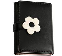 Zerodeko Pu Leather Coin Purse with Flower Pattern, Simple Korean Style Wallet for Students Featuring Classified Storage and Organizer, for Outdoor and Office Use